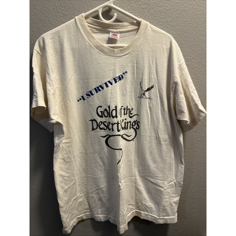 Vintage 90s Gold Of The Desert Kings Eagles Flight T-Shirt XL Single Stitch USA